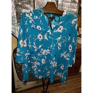 LANE BRYANT Women Thin Lite Comfy Polyester Blouse Multicolor Floral Plus 18/ 20